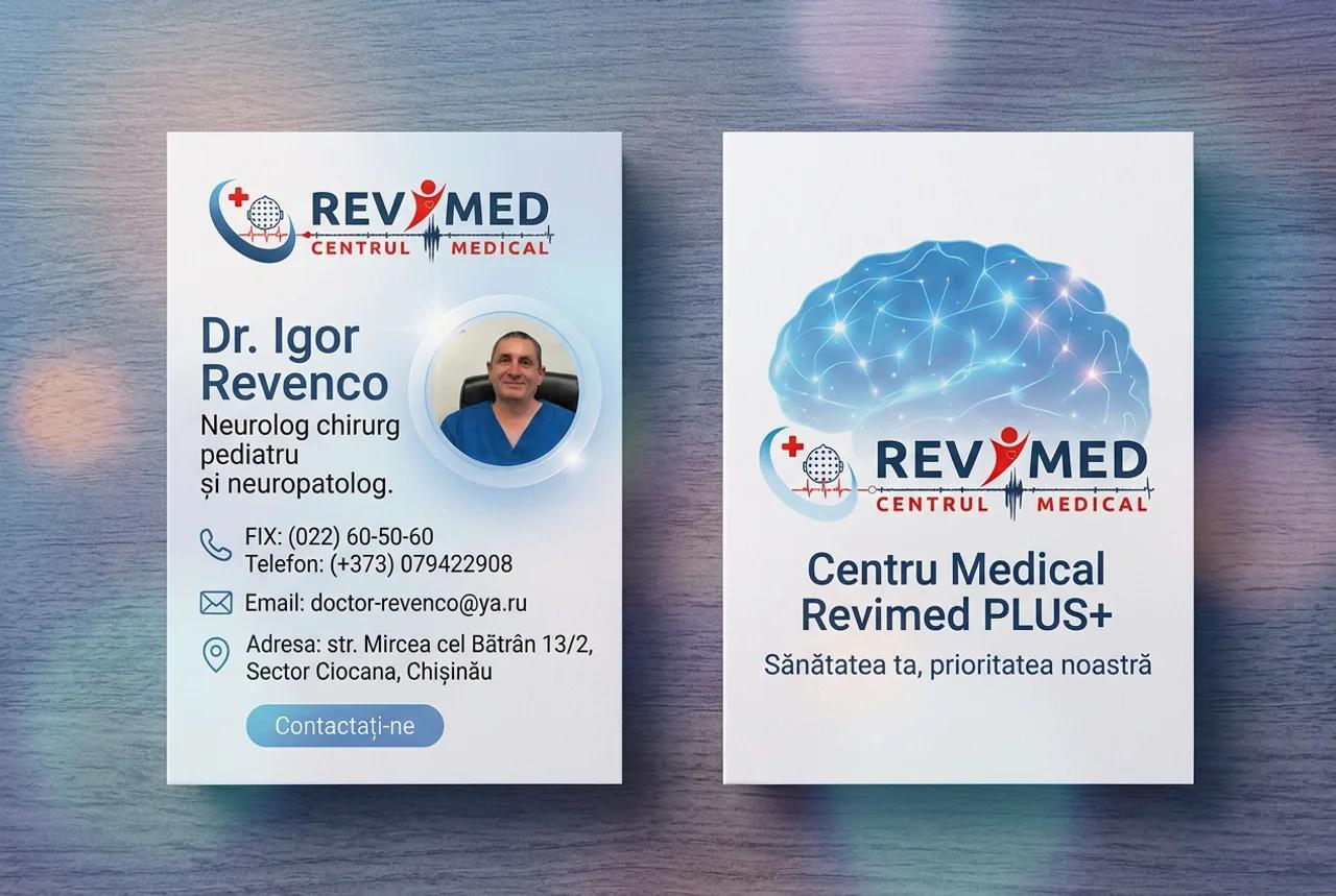 Carte de vizită creată pentru Centrul Medical Revimed V1. - Împreună