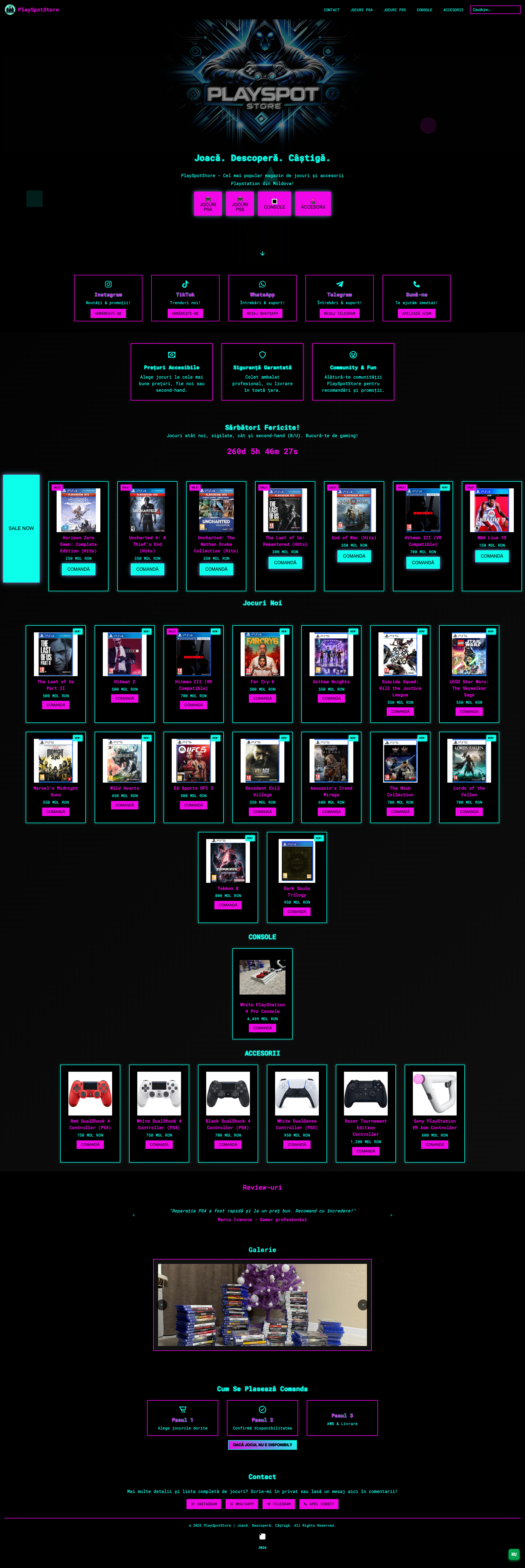 Website pentru Playspotstore